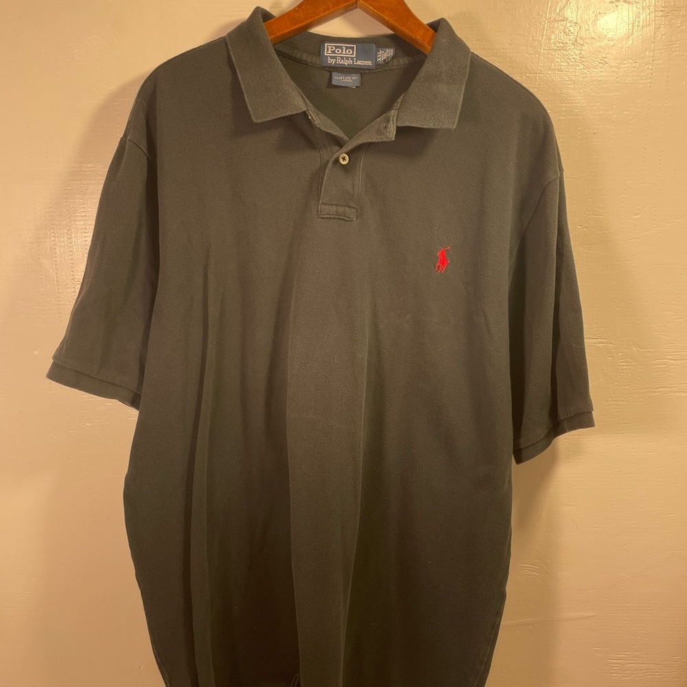 Polo Ralph Lauren XXL Long Custom Fit Polo. Black/Red Pony. Good Condition.
